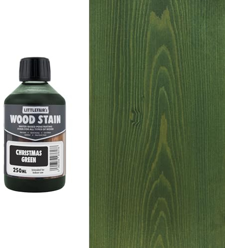 Littlefair's | Water Based Wood Dye | Special Colours Range | Indoor and Outdoor Use | Environmentally Friendly | Christmas Green (250ml)
