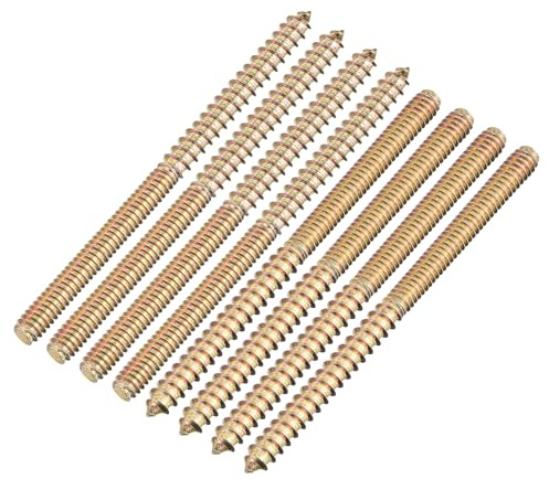 uxcell 1/4-20x4 Hanger Bolts, 12pcs Double Ended Screws Wood Dowel Screws for Furniture