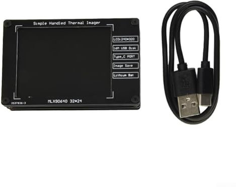 Zoegneer Imageur thermique portable avec écran TFT 2,8, MLX90640 Caméra d'imagerie thermique avec chargement USB-C, dispositif d'imagerie thermique de surveillance de la température