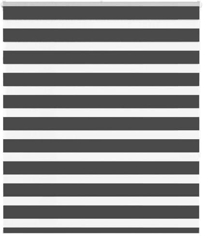 vidaXL Zebrarollo Schwarz 130x150 cm Stoffbreite 125,9 cm Polyester, Zebra-Rollo, Doppelrollo, Zebra-Jalousie für Fenster, Doppelrollo, Zebra-Rollo