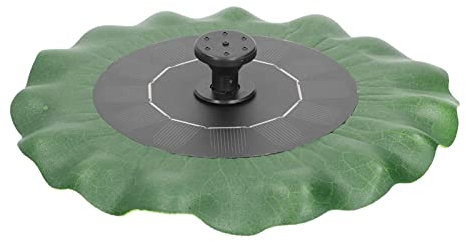 Fontaine Flottante en Forme de Feuille de, Kit de Fontaine Solaire sur Pied avec 8 Buses pour Aquarium et Jardin
