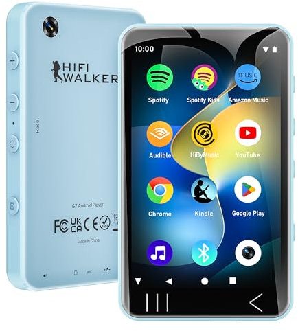 Lecteur de Musique à écran LCD jusqu'à 128 Go, Lecteur MP3 pour Enfants avec Musique, vidéo, Enregistrement Vocal (BL-144GB)