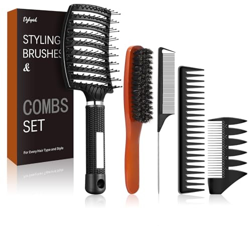 Juego de cepillos para el pelo para hombres y mujeres, juego de cepillo para el pelo y cepillo para barba