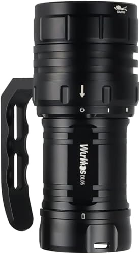 Wurkkos DL06 Dive Light, 15000 Lumens Scuba Diving Light, Type-C Rechargeable, 6*XHP50 LEDs, 100 Degrees Narrow Beam Angle, IPX8 Waterproof Flashlight for Night Diving Cave Exploration - 6000K