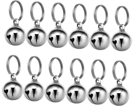 ERINGOGO Campanellini in Metallo Argento per Collari Animali Domestici 12 Pezzi Leggeri Resistenti e Accessori Versatili per Cani e Gatti Adatti a Giochi Indoor
