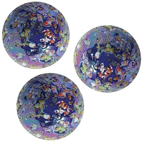 3 Billes Calots Billes en Verre 25 mm Collection Pépites Bleu Sombre