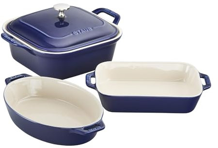 STAUB 40508-647 Ceramics Baking Dish Set, Stainless Steel, Dark Blue