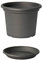 Euro3plast Geo Blumentopf mit Untersetzer 12 Größen und 9 Farben zur Wahl (60 cm, Anthrazit)