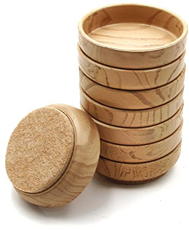 Felt Floor Cups 60mm/ 2.4 Inch Round Furniture Felt Castors Non Slip Floor Protector for Chair Legs Furniture