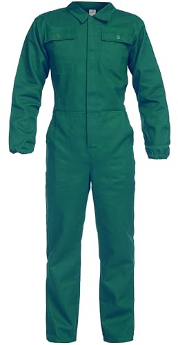 BWOLF ANAX Arbetsoverall herr overall herr arbetskläder 100 % bomull arbetsoveraller med 5 fickor, Grön, XXL