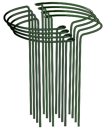 ASAB 4 Pack Plant Support Stakes Ring Cage Supports for Garden Sturdy Metal Frame Garden Large Plant Supports Protects Plant Stems Space Saving Flower Supports Rose Vegetables Tomato Vine (20 x 35cm)