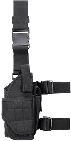 Fondina per pistola per coscia, nera, tattica, per pistole, militare, marsupio, sport, coscia, borsa per uomo, donna, moto, escursionismo, attività all'aperto, caccia, campeggio