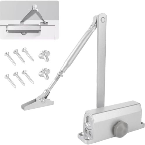 FWEEK Ferme Porte, 45-65kg Ferme Porte Automatique Hydraulique, Ralentisseur de Porte Hydraulique Réglable, Groom Fermeture Porte, Fermeture Amortie pour Usage Commercial et Privé