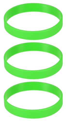 sourcing map 3Pcs Bracelets Wristbands 1/2 Inch Width 8.5 Length for Sports Club, Group Games, Party Favors Fashion Party Sports Accessories, Plain Solid Color Wristbands, Light Green
