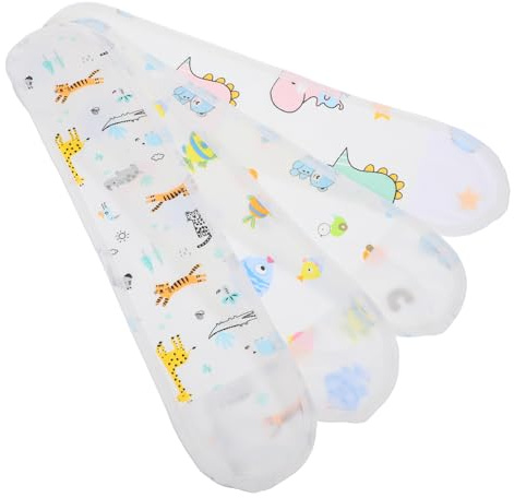 Vaguelly Ceinture Ventrale Pour -né 4 Pièces Tissu Doux Et Respirant Taille Réglable Protection Nombril Le Froid Usage Bébé Motifs Animaux Mignons