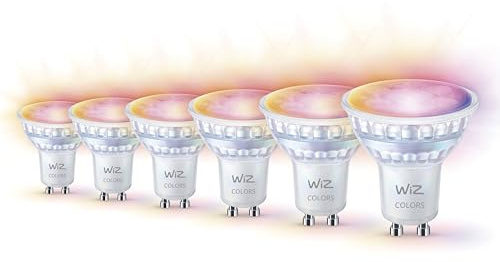 WiZ Conjunto Pack - GU10-6 Bombillas LED para focos - 50W - 400lm - Luz blanca y de color - Iluminación LED inteligente - Tunable White and Color