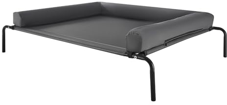 VEVOR Elevated Dog Bed for Large Dogs, Portable Raised Dog Cot with Washable Pillow, Indoor & Outdoor Pet Cooling Raised Hammock Bed with Steel Metal Frame and Breathable Teslin Mesh, XL, Gray