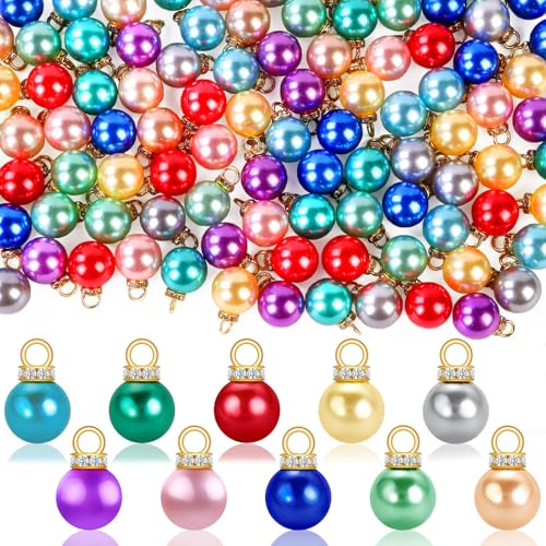 120PCS Christmas Mini Balls Ornaments Tiny Xmas Tree Hanging Baubles Decor | 16mm 10 Colors Miniature Xmas Shatterproof Christmas Tree Hanging Pendant for Xmas Tree Balls Decorations