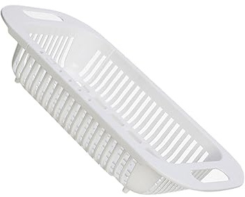 Hohopeti Escurreplatos para Fregadero Cesta de Drenaje Resistente para Almacenamiento de Cubiertos y Platos Diseño Práctico para Cocina Color Blanco