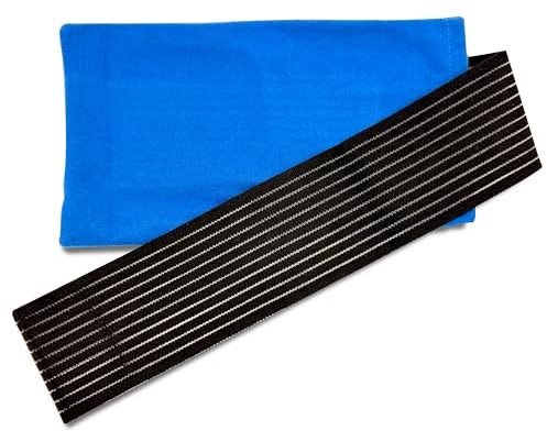 Funda para bolsa de gel frío/calor con banda elástica ajustable 26,7×14,5 cm, acolchado, lavable y reutilizable; sujeción antideslizante para bolsa de gel en rodilla BOLSA DE GEL NO INCLUIDA