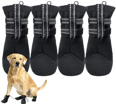 Zapatos para Perros,4 Piezas Almohadillas Antideslizantes | Botas De Nieve para Perros,para Senderismo, Caminatas, Aire Libre, Verano, Día Lluvioso, Invierno Y Nieve