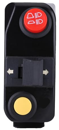Naroote Interruttore di Comando del Manubrio della Motocicletta Lato Sinistro Interruttori di Montaggio Sul Manubrio da 7/8 Pollici per Indicatori di Direzione Corno Faro Alto e Basso con (BLACK)