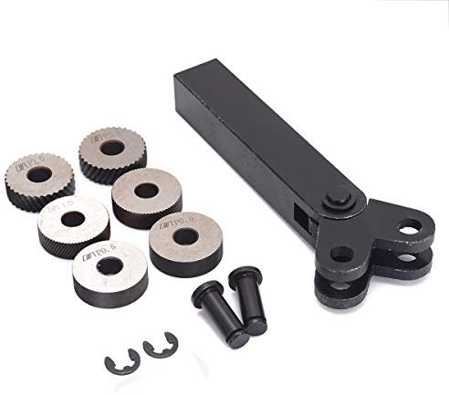 FireAngels 7-teiliges Stahl-Doppelrad-Rändelwerkzeug-Set mit diagonalem linearem Rändelrad 0,5/1/2 mm Abstand