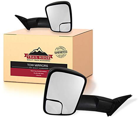 Trail Ridge Driver and Passenger Side Mirror Assembly Set Power Heated Foldaway Textured Black Towing Compatible with 2016-2023 Toyota Tacoma