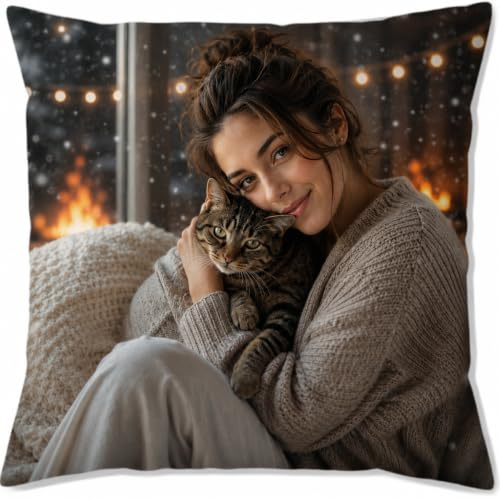Personalised Cushion Cover | Customised Pillow Cover with Any Text & Photo | Personalised Gifts, Mothers Day, Valentines Day, Birthday, Anniversary & Wedding (Single Side Print)