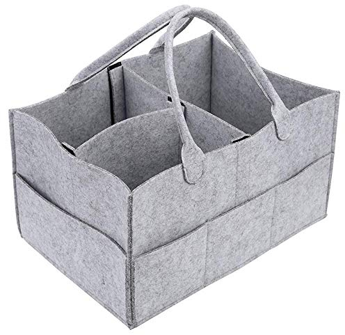 Organizador de Pañales para Bebé de Fieltro, Cesta de Almacenamiento Portátil de Lujo, Cesta de Pañales para Toallitas de Regalo