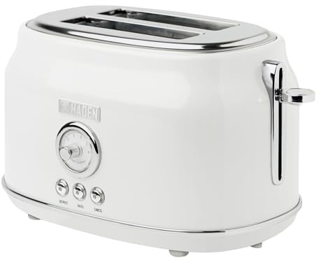 Haden Dorset 2 Slice Extra Wide Slot Toaster with Cool Touch Exterior, Removable Crumb Tray, and 6 Variable Browning Control, Ivory