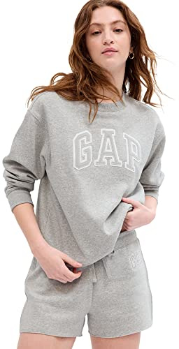 GAP Women's Heritage Crew Neck T-Shirt, Lt Heather Grey, S