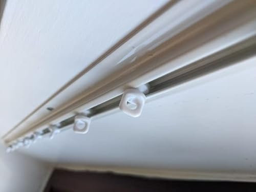 Discreet Thin Hidden Curtain Rail Track Top/Ceiling Fix Complete Set Sold as separate metres, White