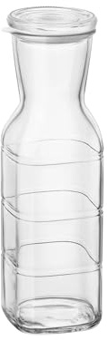 Bormioli Rocco Frigoverre Future 33.75 Oz. All Glass Pitcher With Airtight Lid, Made From Durable Glass, Dishwasher Safe, Made In Italy.