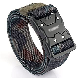 UFROGE Männer Tactical Gürtel Heavy Duty Gürtel, Outdoor Training Quick-Release Schnalle Tactical Nylon Gürtel mit Sicherheitsgurt Schnalle, für Angeln Klettern Reisen Männer Gürtel(Camo 1)