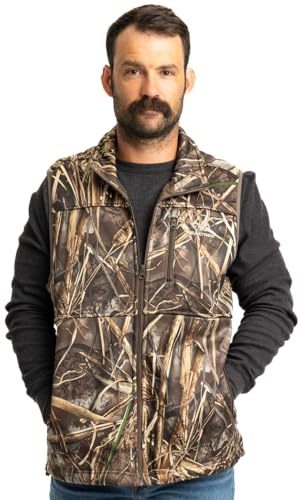 Realtree Men's Camouflage High Pile Fleece Vest for Hunting, Hiking and Climbing