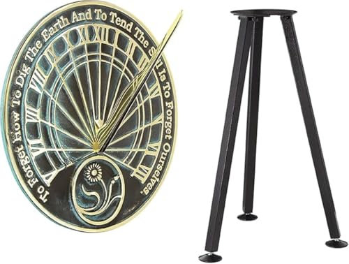 ANTIQUEMEDIEVAL Gardeners Reflection Cadran solaire en laiton massif avec support