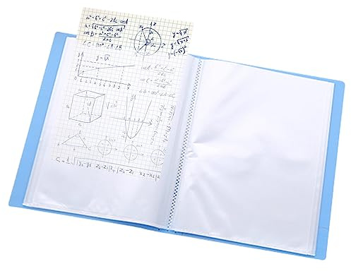 Jorzer Carpeta con Fundas de plástico A5 Carpetas de presentación con 60 Bolsillos Transparentes Carpeta de plástico para proyectos de 8,86x6,5 Inch Carpeta de exhibición para Ilustraciones