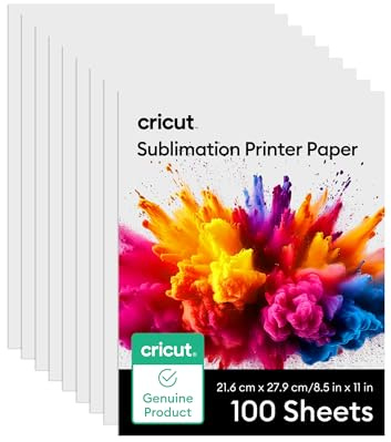 Cricut Sublimation Paper - 100 Sheets (8.5 x 11) - Letter Size - Compatible with Sublimation Printer and Sublimation Ink (120gsm)