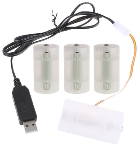 Uqezagpa Eliminadores de batería USB LR20 D de repuesto de 5 V a 6 V, convertidores de fuente de alimentación, 4 conectores LR20 D de 1,5 V