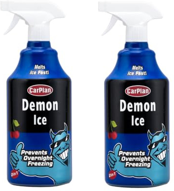 CarPlan Demon Ice 1L 2 Pack - 2 in 1 Pre-Icer & De-Icer - Prevents Overnight Freezing, Melts Ice Fast