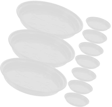 NOLITOY 12 Piezas Platos para Macetas Redondos de Plástico Base Gruesa para Plantas y Bonsáis Bandejas Recogedoras de Agua para Interiores y Exteriores para Alféizares y Jardines