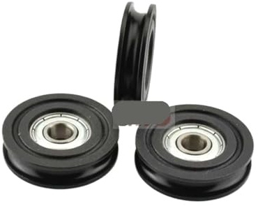 10 st 608zz svart målad kullager plast glidande U-spår ytterdiameter 4 cm styrlager BSU60840-10 (StainlessSteel Black)