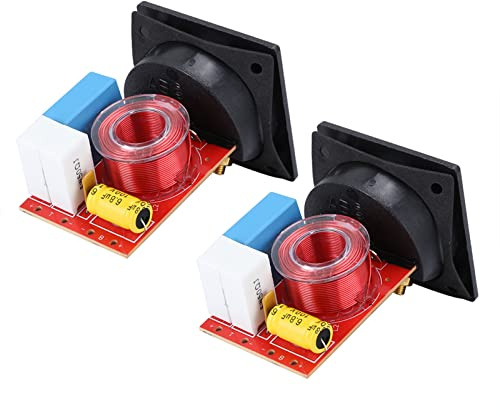 Greensen Frekvensdelare, Tryckt Kretskort Crossover-filter D222 3200Hz 4 Till 8 Ohm Under 80W med Wire Box-uttag, 2ST för Gör-det-själv Bokhylla Högtalare Mellan Hög Låg Ljudanvändning