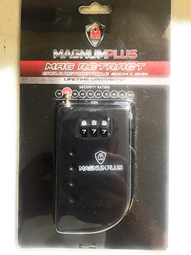 MagnumPlus Retractable Cable Lock, Black, 1-Pack