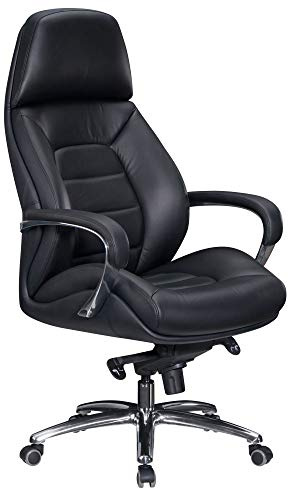 KADIMA DESIGN Presidente della sedia da ufficio Chief poltrona vera pelle nera ergonomica xxl sedia girevole 120 kg
