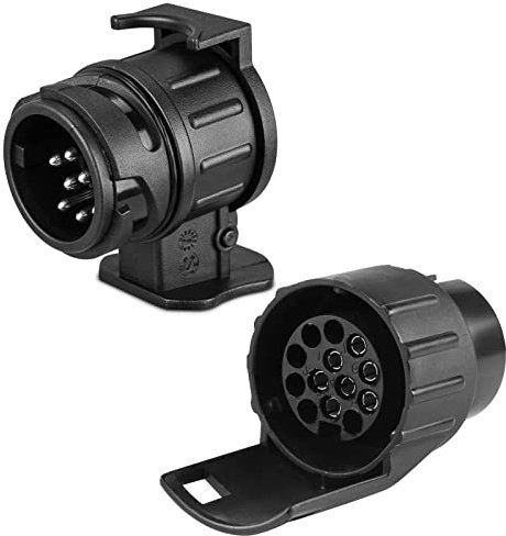 SPARKMOTO Anhänger Adapter 13 auf 7 polig und Adapter 7 auf 13 polig set,Für die Verbindung von PKW bzw Anhängerkupplung mit 13 polig/7 polig Steckdose auf Anhänger mit 7-poliger/13 poliger Stecker(A)