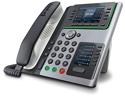 Plantronics Edge E450 IP Desk Phones (Plantronics + Polycom) 8-line Keys Supporting up to 32 Lines - Integrated Bluetooth for Mobile Phone and Headset Pairing