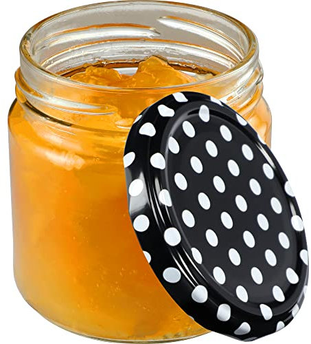 KADAX Lot de 50 bocaux 200 ml avec couvercles à vis Ø 66 mm – bocaux à dessert à parois épaisses, hermétiques, lavables au lave-vaisselle, idéaux pour les confitures et conserves