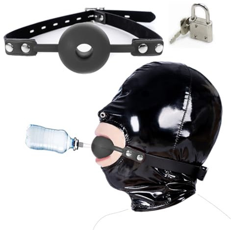 Gag sex SM bavaglio bocca bavaglio in silicone bocca donna con doccia anale irrigatore testa palla bavaglio con fori per giocattolo sadomaso schiavo giocattolo del sesso per coppie sesso